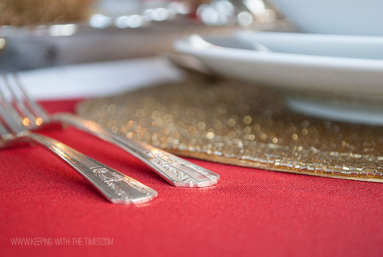 Golden Winter Tablescape, Tiny Prints, Keeping With The Times