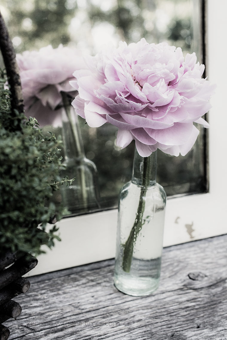 Peony Mirror Still Life, Keeping With the Times