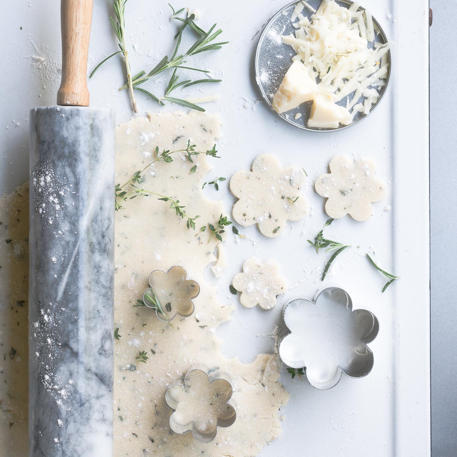 Rosemary Thyme Parmeson Shortbread, Keeping With the Times
