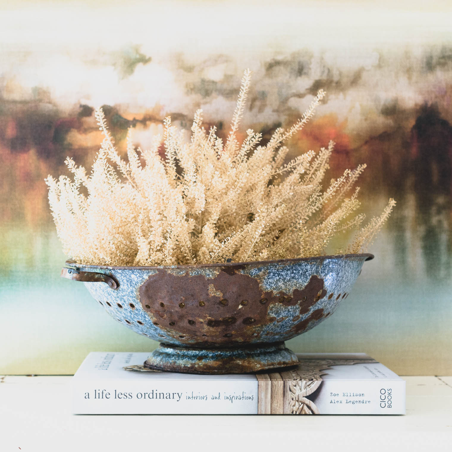 Sunday Sundries, Vintage Colander, Wildflowers, Keeping With the Times
