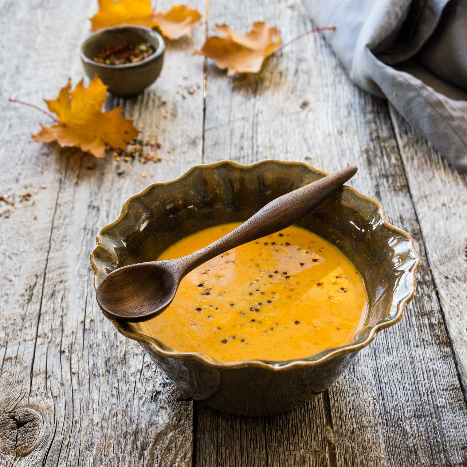 Squash Soup, Keeping With the Times, A delicious combination of squash, golden beets, tomatoes, onions, and garlic in a cream sauce.