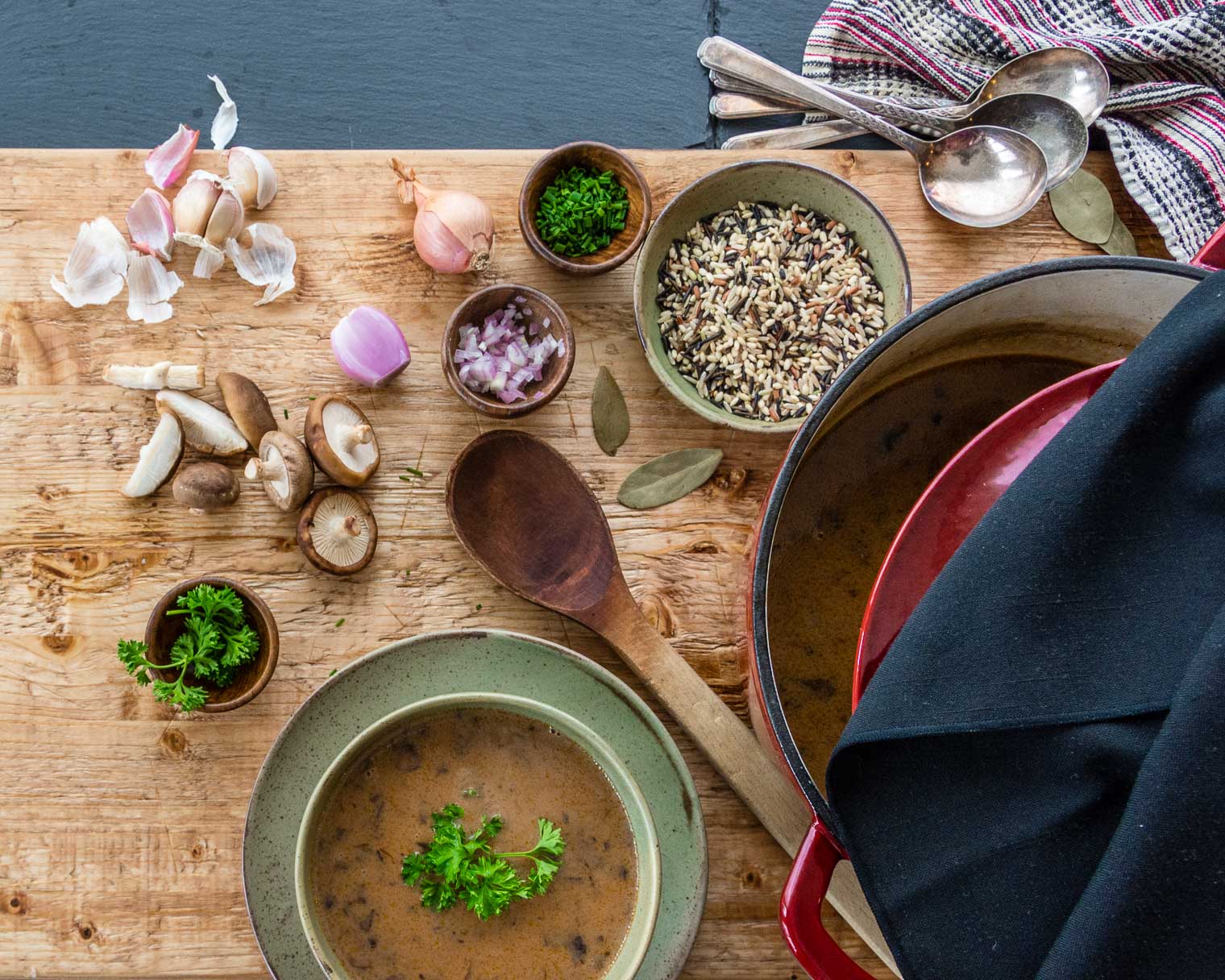 Please put this mushroom soup with wild rice on your menu for the upcoming week—it's hearty, flavourful, and filling!